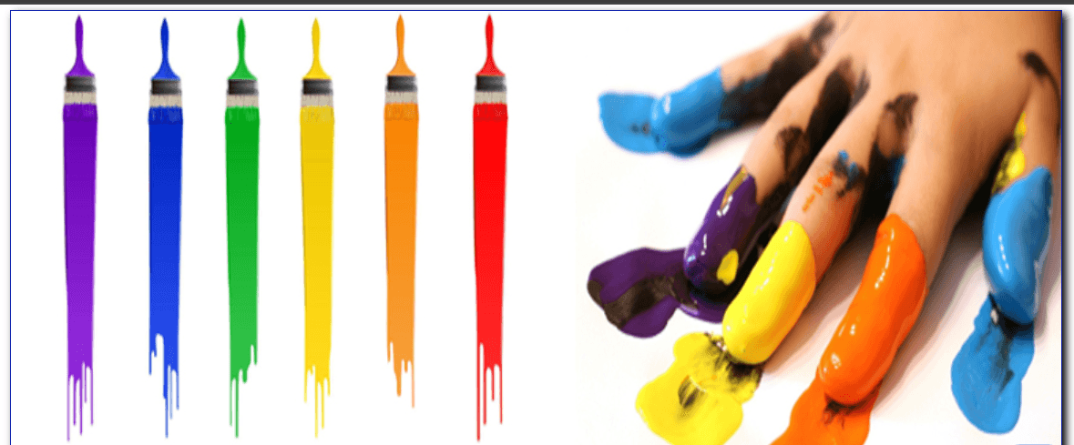 Freshly poured paint in a full spectrum of colors